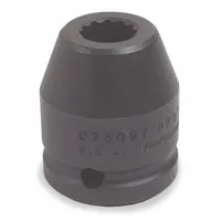 PROTO Impact Socket: 3/4 in Drive Size, SAE, 1 1/4 in Socket Size, 12-Point, Std, Black Oxide (MPN J07520T)