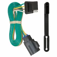 CURT Automotive Electrical Plug: 4-Way Flat, IP67, Dust Cover, Black, Powder Coated (MPN 56245)