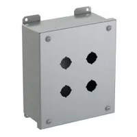 HAMMOND Push Button Enclosure: 22mm, 4 Holes, Carbon Steel, NEMA 12/13 (MPN 1435MF)