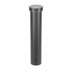 Steel clevis pin with plain finish, 1-inch diameter and 5-inch shank length. Used in linkage and pivot applications such as connecting rods, yokes, or hydraulic cylinders in industrial machinery.