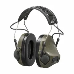 This 3M helmet-mounted earmuff provides 23 dB NRR hearing protection with wired listen-only communication for two-way radio use. Green cups, includes (2) AAA alkaline batteries. Not intrinsically safe. Suitable for noisy industrial environments where workers need to receive radio transmissions while wearing a helmet.