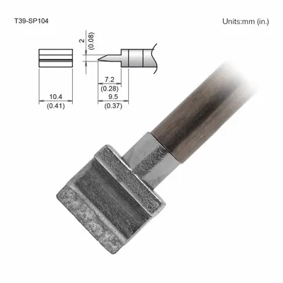 HAKKO T39-SP104 T39 Series Spatula Soldering Tip, 10.4 mm W x 9.5 mm L - T39 Series Soldering Tips