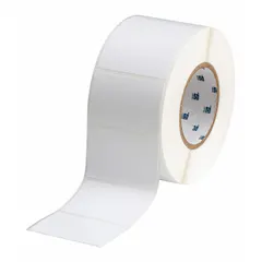 Nylon wraparound label for wire and cable identification. Black on white, 2 in x 3 in size, suitable for wire diameters from 1 in to 1.95 in. Requires R4300 ribbon and is compatible with THT printer series.