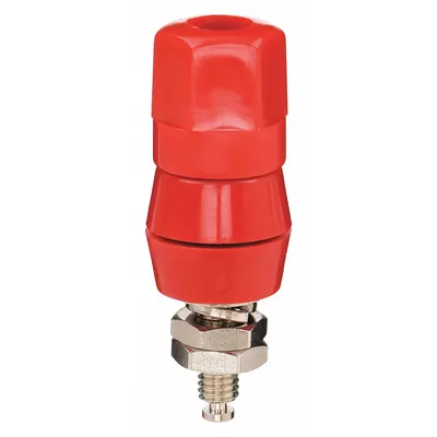 OEM Binding Post: 2 in Lg, Brass, Silicone Rubber, 15 A Max Current - Binding Posts