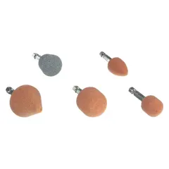 Abrasive Point Set: Cone, 5 Pieces, Aluminum Oxide, Head Widths 1 in, 1 1/4 in, 11/16 in