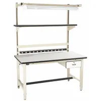 PRO-LINE Workstation: Adj Ht, Laminate, 72 in x 30 in, 5,000 lb Overall Load Capacity, Beige (MPN BIB4)