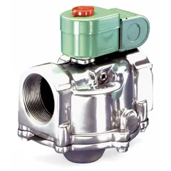 This REDHAT solenoid valve is a 2-way, 2-position normally open type with a 1-1/2 in pipe size and 120V AC voltage. Designed for high-flow applications, it operates on 110V AC/120V AC. Suitable for fluid control systems requiring reliable on/off flow regulation.
