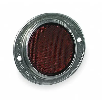 GROTE Reflector: Round, Red, 4 11/16 in Overall Lg - Mounted Reflectors