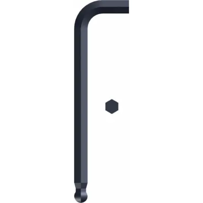 EKLIND Hex Key: 1 Ball Ends, 1/16 in Tip Size, SAE, Stubby, Alloy Steel, Black Finish - L-Shaped Hex Keys