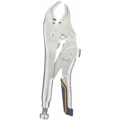 IRWIN Locking Plier: Curved, Quick Release, 1 7/8 in Max Jaw Opening, 10 in Overall Lg - Curved-Jaw Locking Pliers