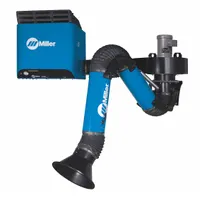 Single-arm wall-mount fume extractor with 10 ft articulated arm and 875 cfm airflow. Includes MERV 16 filter for capturing welding fumes and airborne contaminants at the source. Operates on 120V nominal input voltage. Suitable for stationary use in industrial environments such as fabrication shops and manufacturing facilities