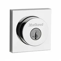 KWIKSET Single Cylinder Deadbolt: Cylindrical, 1 3/4 in Door Thick - Max, Chrome (MPN 158-SQT-26-SMT-6AL-STRKP-K3)