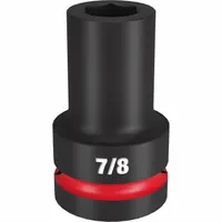 MILWAUKEE Deep Impact Socket: 1 in Drive Size, SAE, 7/8 in Socket Size, 6-Point, Deep, No Thin Wall (MPN 49-66-6502)