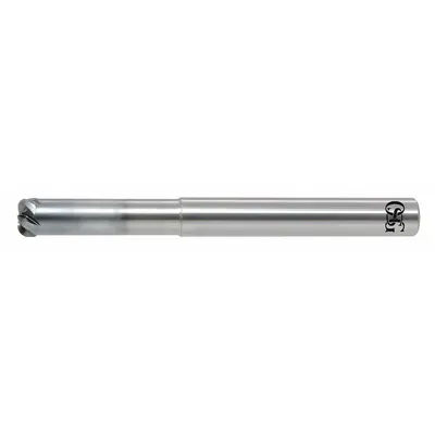 OSG Corner Radius End Mill: Carbide, WXS Coated, 5 Flute, 1/8" Mill Dia, 1/16" LOC - High-Feed Carbide Corner-Radius End Mills for Hardened Materials