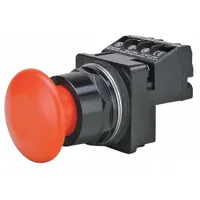 SIEMENS Mushroom Head Push Button: Illuminated, Mushroom Head Profile, Metallic, 30 mm, 1NO/1NC (MPN 52BP2D3A)