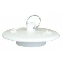 APPROVED VENDOR Drain Stopper: 3 in Overall Dia, Rubber, White, Push and Pull, 2 in Fits Drain Size (MPN EZ-30109)