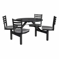 PALMER HAMILTON Picnic Table: Fiberglass, Durable Fiberglass Finish, Black/Gray, 34 in Overall Ht (MPN PH-4S36RD-OBSBSG)