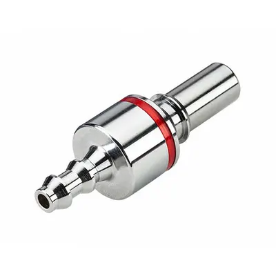 CPC Quick Connection Coupling: Straight, 1/4 in ID Size, Warm Red, Barbed/Quick Disconnect - Chrome-Plated Brass Quick-Disconnect Tube Fittings