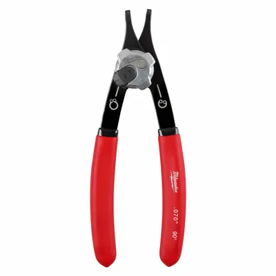 MILWAUKEE Retaining Ring Plier: Convertible/Internal/External, For 1 1/16 in to 1 3/4 in Bore Dia - Convertible Retaining-Ring Pliers