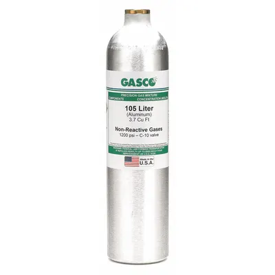 GASCO 1035ES-161-16 Calibration Gas, 16% Oxygen in Nitrogen, 105 L Cylinder - Calibration Gases for Portable Gas Detectors
