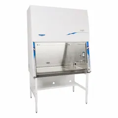 This Class II, Type A2 biosafety cabinet provides product and personnel protection for work with moderate-risk biological agents. It operates on 115V with Logic controls and includes a blower. Overall dimensions are 54 1/4 inches wide by 31 1/4 inches deep. Suitable for clinical, pharmaceutical, and research laboratory applications requiring a sterile work environment.