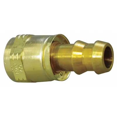 AEROQUIP Barbed Hydraulic Hose Fitting: -6 For Hose Dash Size, For 3/8 in Hose I.D. - Brass Barbed Hydraulic Hose Fittings