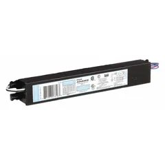 Instant start electronic ballast for operating 1 or 2 F25T8 fluorescent lamps. Supports bulb wattages of 17 W, 25 W, 28 W, 32 W, or 40 W. Input voltage range 120 to 277 V AC. Suitable for use in commercial and industrial lighting fixtures such as troffers and strip lights.