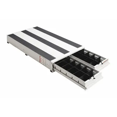 WEATHER GUARD Van Storage Drawer with 2 Shelves, 49 in Dp x 24 in Wd, White - Van Storage Cabinets & Drawers