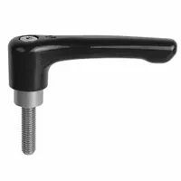 KIPP Adjustable Handle: Zinc w/ Steel Thread, 1/4"-20 Thread, 15 mm Thread Lg, 65 mm Lg (MPN K0738.2A21X15)