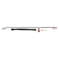This high-capacity jet outdoor torch from FLAME ENGINEERING features a fixed tip and adjustable flame, compatible with propane fuel. It includes an external lighter for ignition. Suitable for industrial applications requiring a directed, high-output flame, such as weed control, thawing, and light metalworking