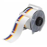 Pre-Cut Label Stock Roll: No Legend, Color Bar, 2 1/4 in x 2 1/4 in, 2 1/4 in x 2 1/4 in, Vinyl (MPN 115771)