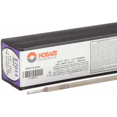 Carbon steel E7014 stick electrode for high-speed welding. As welded, provides 81 ksi tensile strength and 73 ksi yield strength. Suitable for fabrication, repair, and general manufacturing on mild steel.