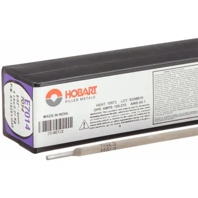 HOBART Carbon Steel E7014 Stick Electrode, 5/32 in x 14 in, 5 lb - Electrodes for High-Speed Welding