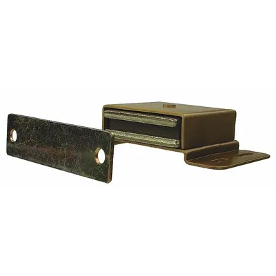 MONROE PMP Door Catch: Brass, Magnetic, 3 1/2 in Ht - Magnetic Push-to-Close Catches