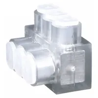 BURNDY Multitap Connector: 3 Port, Single-Sided Entry, 14 AWG – 4 AWG Wire Size, Clear (MPN BIBS43)