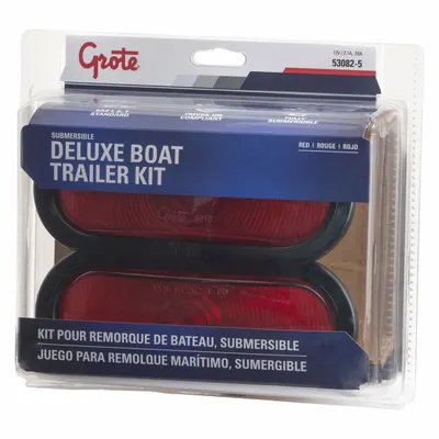 GROTE Trailer Lighting Kit: Incandescent, Trailer Light, Red, Oval, 4 1/16 in Overall Ht - Trailer Light Kits