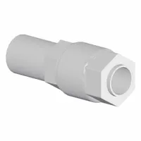 SMC Straight Adapter Fitting: 26 11/16 mm Pipe x 3/4 in OD Size, Threaded x Compression, PFA (MPN LQ3A5B)