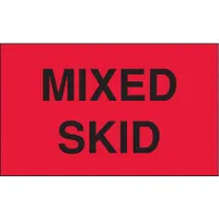 Instructional Handling Label: Mixed Skid, 3 in x 5 in, Red, 500 Labels per Roll, 500 PK