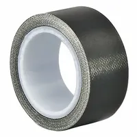 TAPECASE Cloth Tape: 1/2 in Wd, 5 yd Lg, 7 mil Thick, Silicone, Polyethylene Coated Cloth, Black