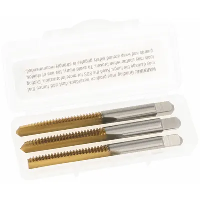 CLEVELAND Tap Kit: 1/4"-20 UNC, H3 / 3B, 2 Flute - Three-Piece Hand Tap Sets