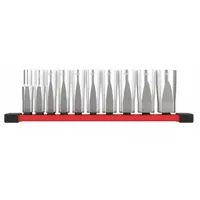 MILWAUKEE Deep Well Socket Set: 3/8 in Drive, 10 Piece, 6-Point, SAE, 5/16 in to 7/8 in (MPN 48-22-9405)