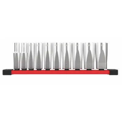 MILWAUKEE Deep Well Socket Set: 3/8 in Drive, 10 Piece, 6-Point, SAE - SAE & Metric Socket Sets