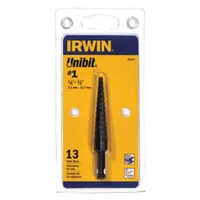 IRWIN Step Drill Bit: 1/8" to 1/2", Black Oxide HSS, Hex Shank (MPN 10231)