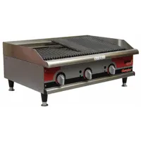 Countertop Gas Charbroiler: Gas, 3 Burners, 35 3/4 in Cooking Surface Wd, 18 in Cooking Surface Dp (MPN GCB-36S)
