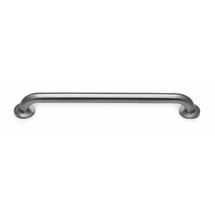 Straight grab bar with anti-microbial satin-finished stainless steel construction. Measures 36 inches in length with a 1 1/2 inch diameter and supports up to 250 lb. Designed for wall mounting in bathrooms, hospitals, and assisted-living facilities to provide secure handhold and reduce bacterial growth.