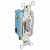 HUBBELL Wall Switch: Toggle Switch, Single Pole/Double Throw, Momentary, Gray, 120/277V AC, 15 A (MPN HBL1556GY)