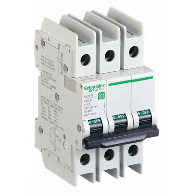 SCHNEIDER M9F42305 C-Curve 3-Pole UL489 Miniature Circuit Breaker - C-Curve, 3-Pole UL489 DIN Rail-Mount Miniature Circuit Breakers