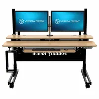 VERSADESK Standing Desk: Bamboo, Natural Bamboo, 48 in Overall Wd, 31 in Overall Dp, Steel, Black (MPN FB4830-BNB-APP)