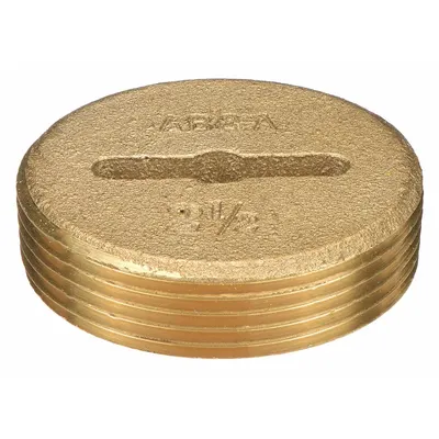 AB&A Cover: 2 1/2 in Overall Dia, 2 1/2 in Overall Ht, Brass, Brass, Brass - Cleanout Plugs