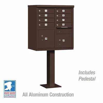 SALSBURY INDUSTRIES Cluster Box Unit: CBU, 10 Doors, Horizontal, 62 in H x 30 1/2 in W x 18 in D - Multi-Unit Mailboxes